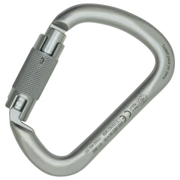 steel carabiner with tri-action lock gate