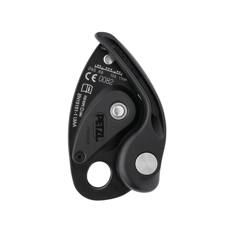 The black handle of the Petzl GRIGRI