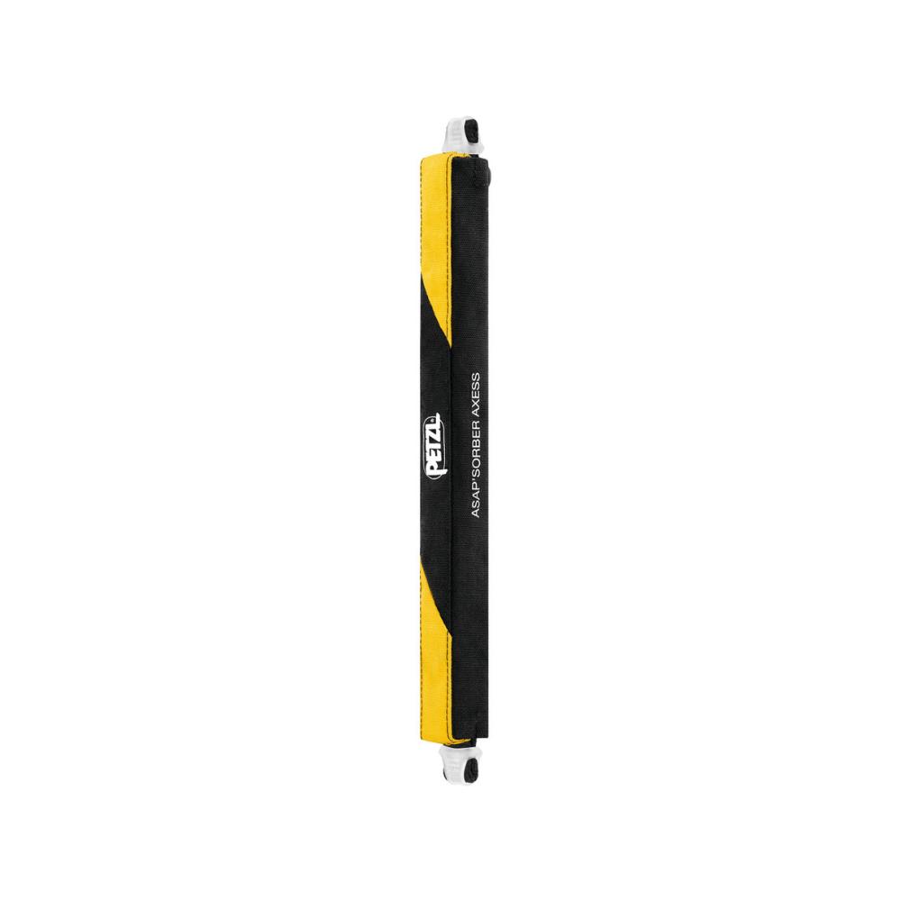 The Petzl ASAP'SORBER AXESS energy absorber, in a high-visibility yellow and black design