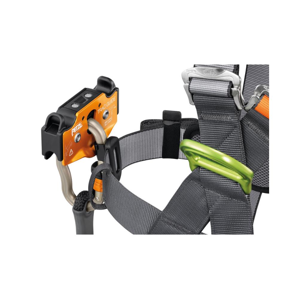 The trolley connects easily to the harness, with the CARITRAC stowing accessory (included).