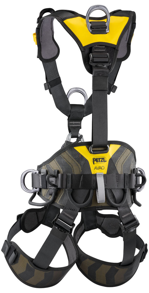 A back view of the The Petzl AVAO BOD international version harness