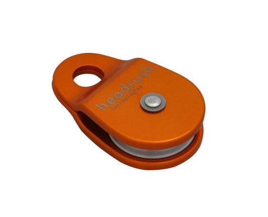a single orange pulley branded with "head rush technologies."